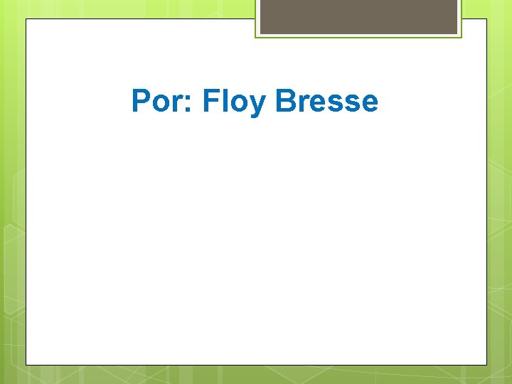 Por: Floy Bresse 