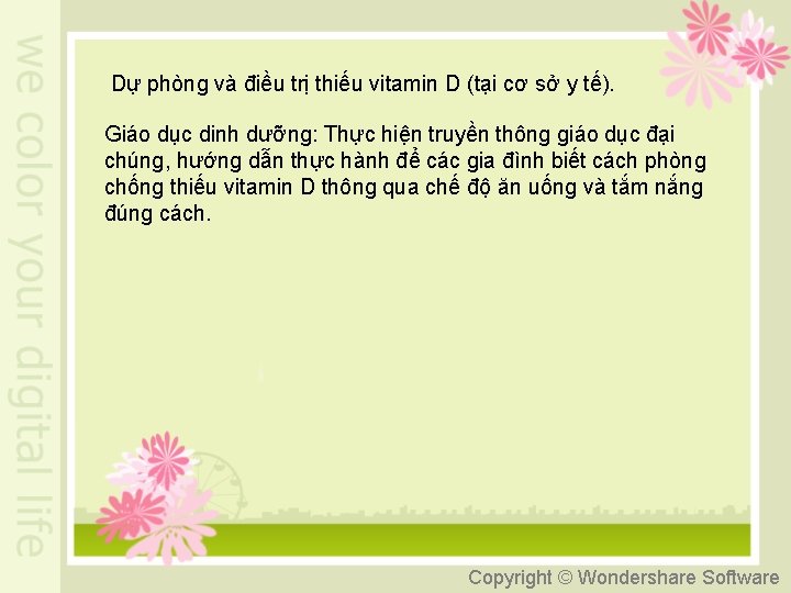 Dự phòng và điều trị thiếu vitamin D (tại cơ sở y tế). Giáo