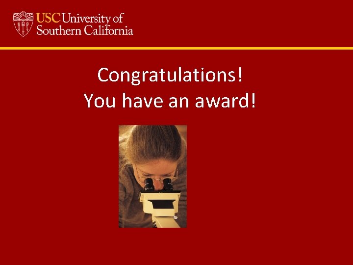 Congratulations! You have an award! 
