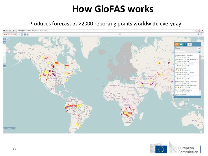How Glo. FAS works Produces forecast at >2000 reporting points worldwide everyday 19 