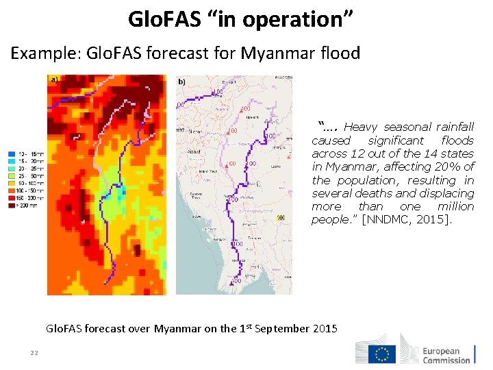Glo. FAS “in operation” Example: Glo. FAS forecast for Myanmar flood “…. Heavy seasonal
