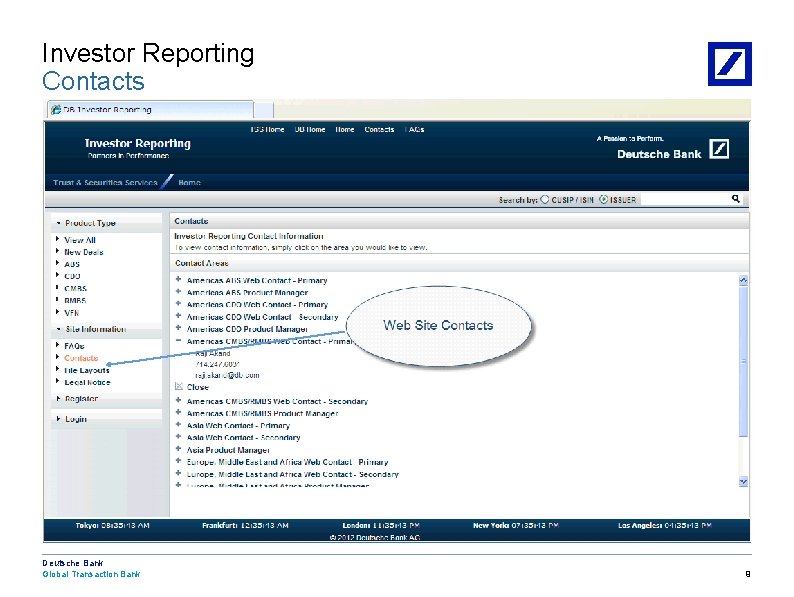 Investor Reporting Contacts — Blank page used to create a slide (promote for subheading