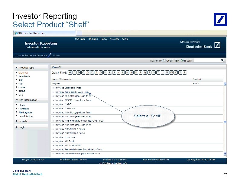 Investor Reporting Select Product “Shelf” — Blank page used to create a slide (promote