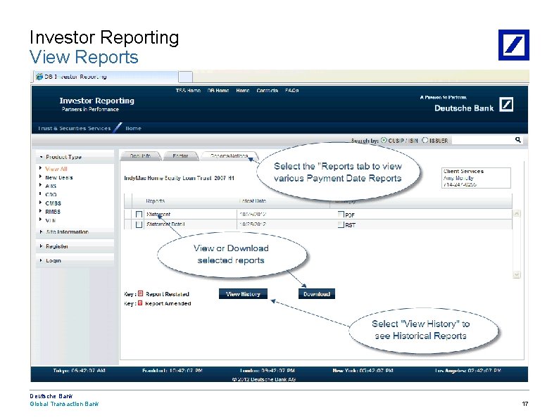 Investor Reporting View Reports — Blank page used to create a slide (promote for