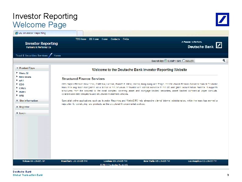 Investor Reporting Welcome Page Deutsche Bank Global Transaction Bank 12/5/2020 8: 38: 03 PM