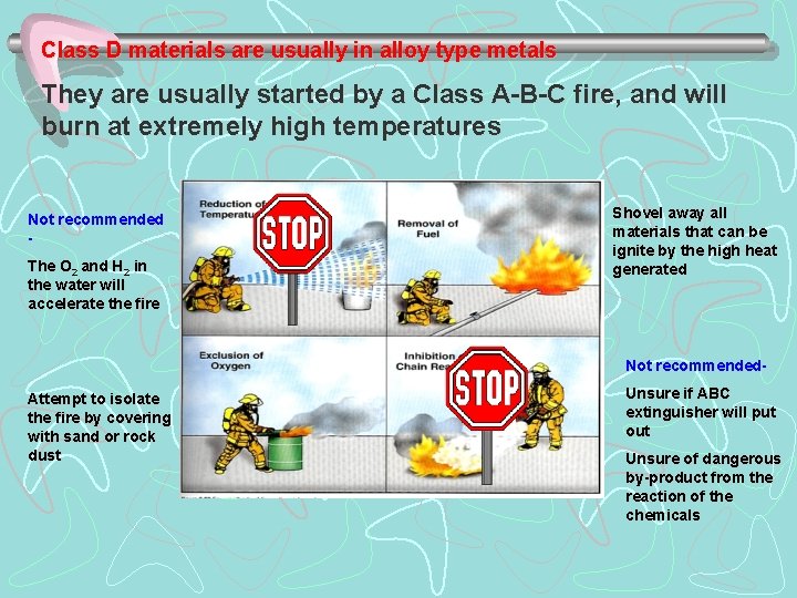 Class D materials are usually in alloy type metals They are usually started by