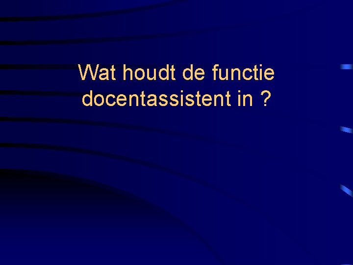 Wat houdt de functie docentassistent in ? 