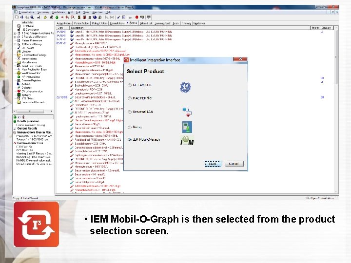  • IEM Mobil-O-Graph is then selected from the product selection screen. 