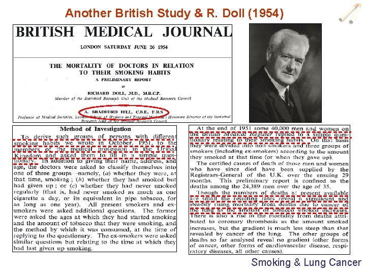 Another British Study & R. Doll (1954) Smoking & Lung Cancer 