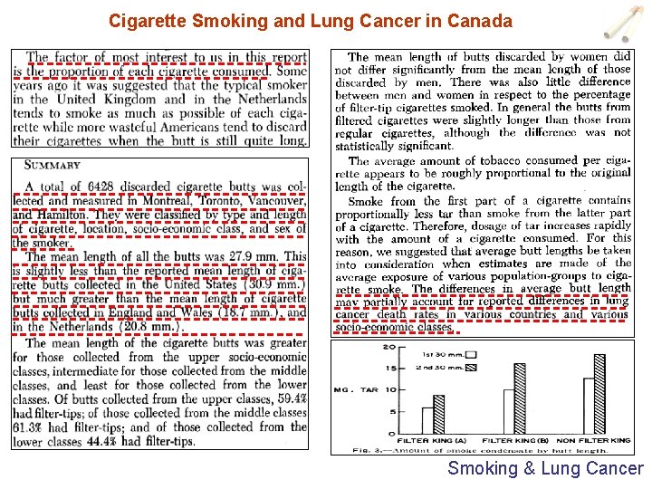Cigarette Smoking and Lung Cancer in Canada Smoking & Lung Cancer 