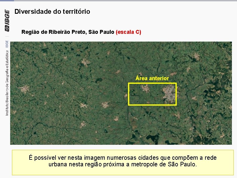 Diversidade do território Região de Ribeirão Preto, São Paulo (escala C) Área anterior É