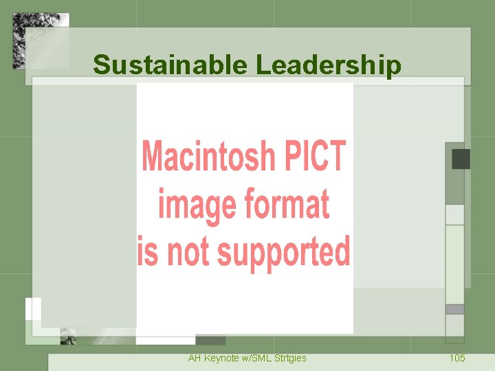 Sustainable Leadership AH Keynote w/SML Strtgies 105 