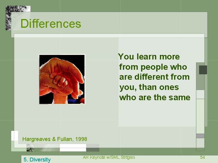 Differences You learn more from people who are different from you, than ones who
