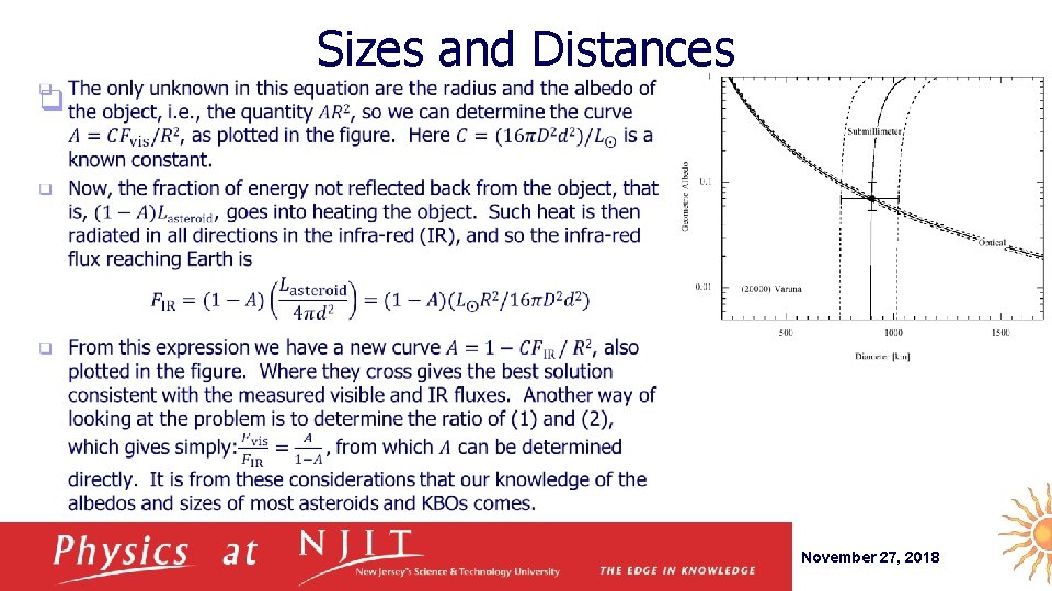 Sizes and Distances q November 27, 2018 