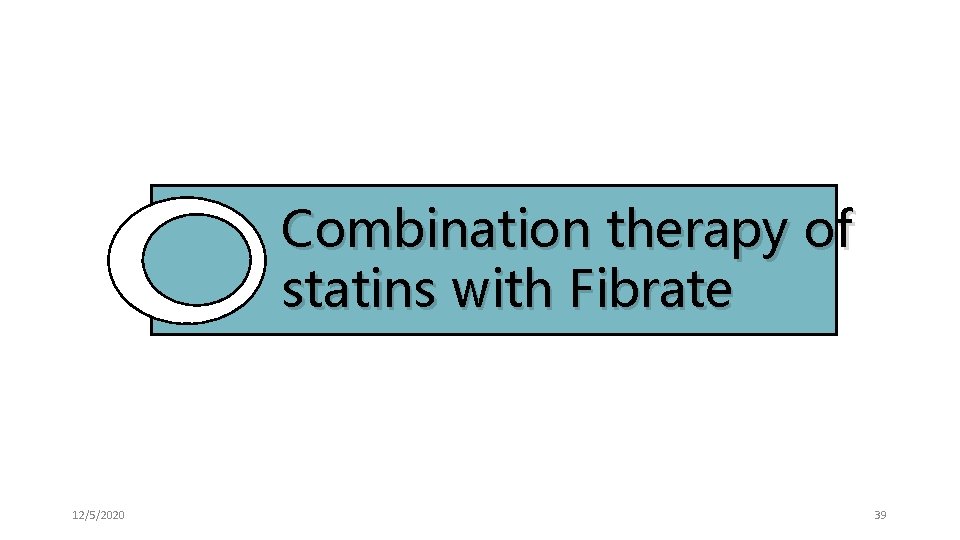 Combination therapy of statins with Fibrate 12/5/2020 39 