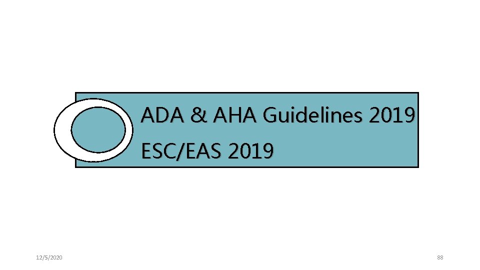 ADA & AHA Guidelines 2019 ESC/EAS 2019 12/5/2020 88 