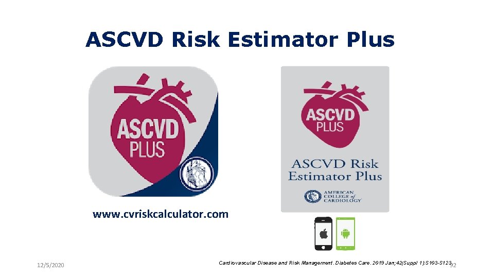 ASCVD Risk Estimator Plus www. cvriskcalculator. com 12/5/2020 Cardiovascular Disease and Risk Management. Diabetes