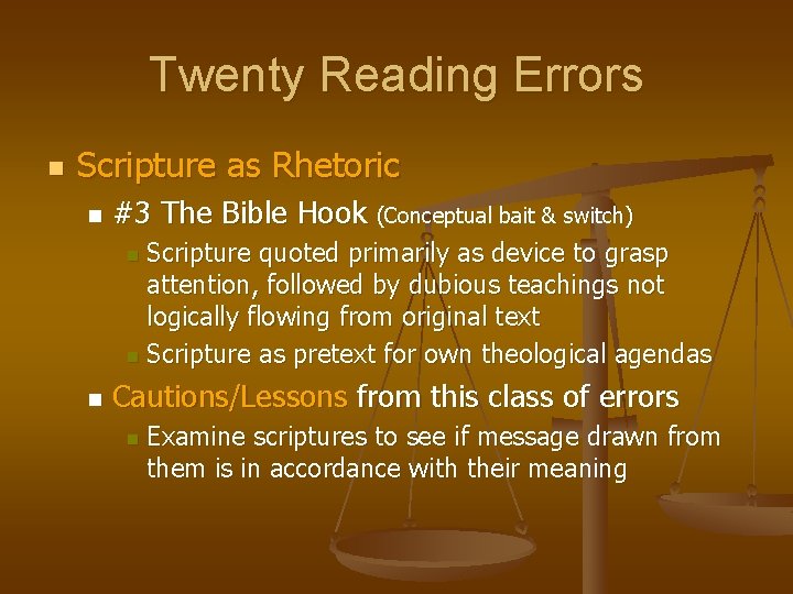 Twenty Reading Errors n Scripture as Rhetoric n #3 The Bible Hook (Conceptual bait