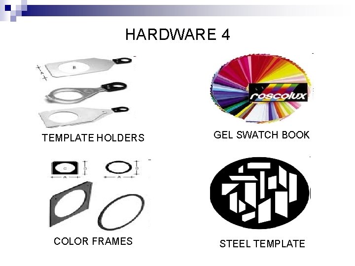 HARDWARE 4 TEMPLATE HOLDERS GEL SWATCH BOOK COLOR FRAMES STEEL TEMPLATE 