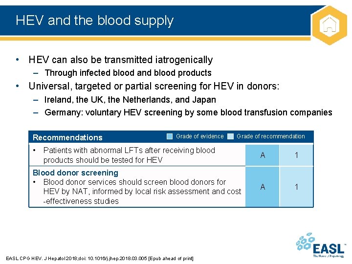 HEV and the blood supply • HEV can also be transmitted iatrogenically – Through