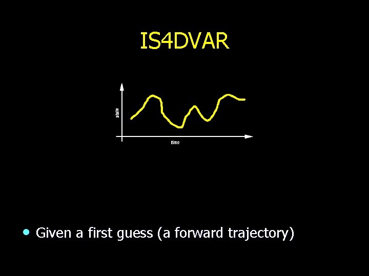 IS 4 DVAR • Given a first guess (a forward trajectory) 