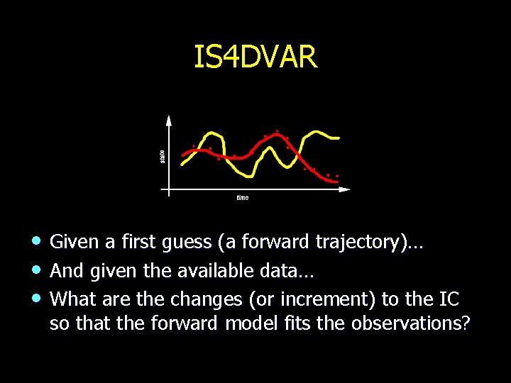 IS 4 DVAR • Given a first guess (a forward trajectory)… • And given
