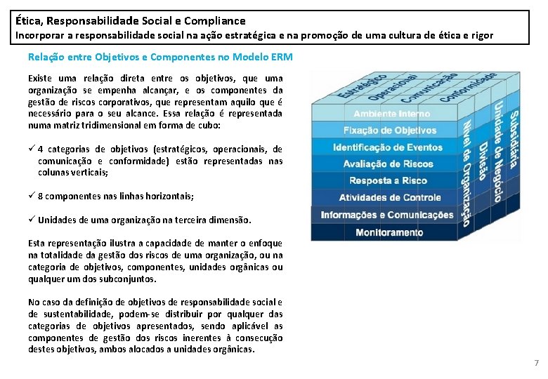 Ética, Responsabilidade Social e Compliance Incorporar a responsabilidade social na ação estratégica e na