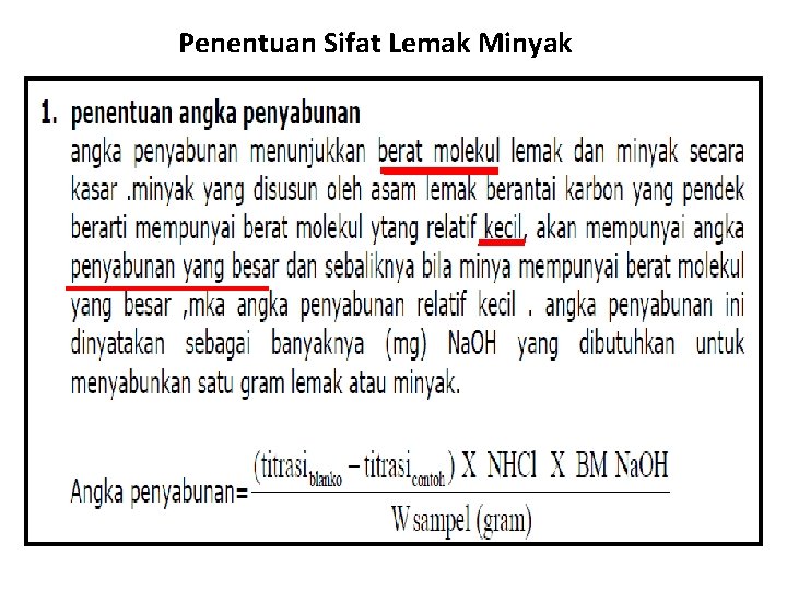 Penentuan Sifat Lemak Minyak 