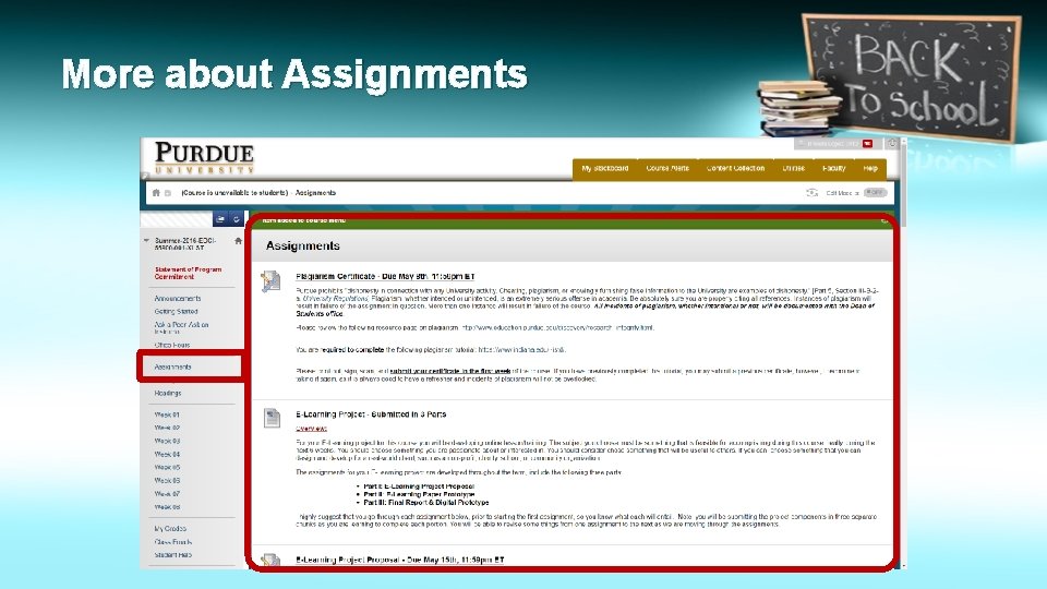 More about Assignments 