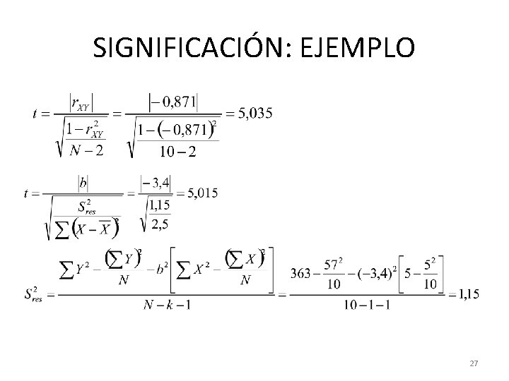 SIGNIFICACIÓN: EJEMPLO 27 