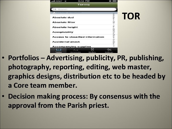  TOR • Portfolios – Advertising, publicity, PR, publishing, photography, reporting, editing, web master,