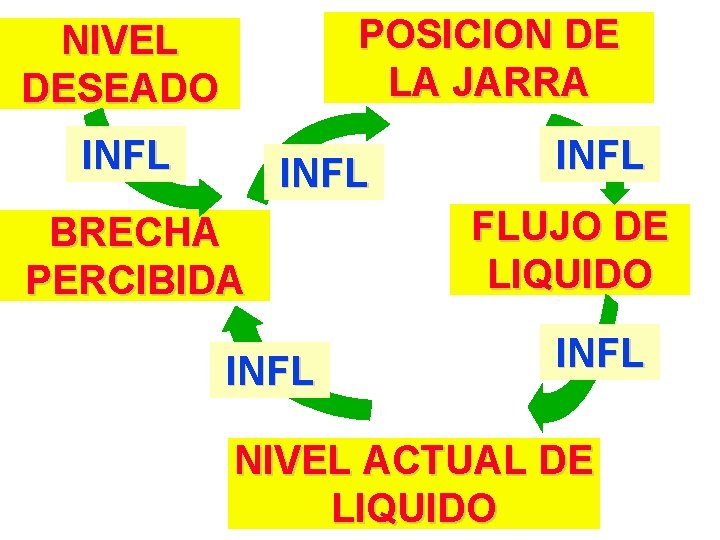 POSICION DE LA JARRA NIVEL DESEADO INFL BRECHA PERCIBIDA INFL FLUJO DE LIQUIDO INFL