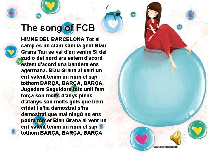 The song of FCB HIMNE DEL BARCELONA Tot el camp es un clam som