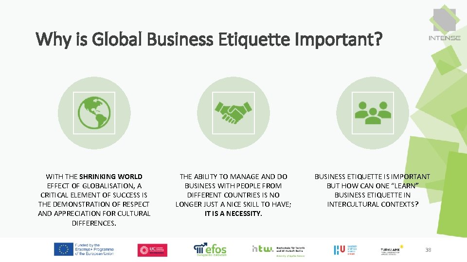 Why is Global Business Etiquette Important? WITH THE SHRINKING WORLD EFFECT OF GLOBALISATION, A