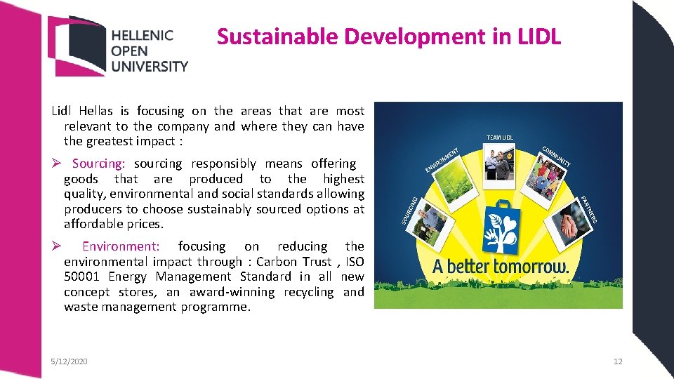 Sustainable Development in LIDL Lidl Hellas is focusing on the areas that are most