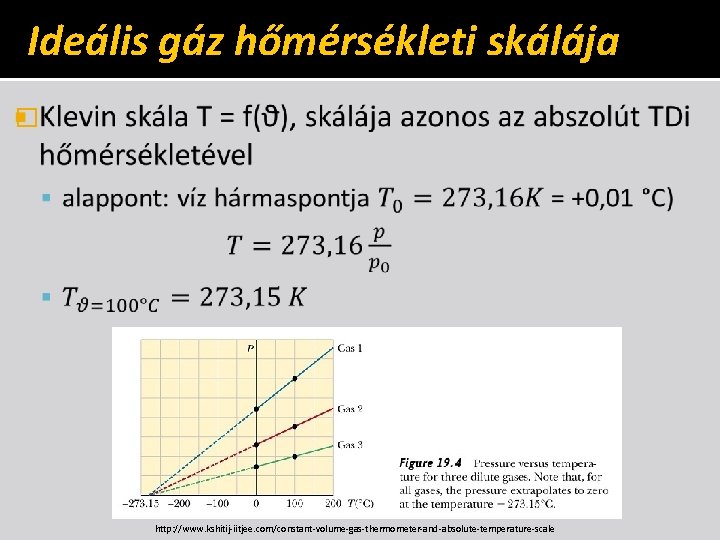 Ideális gáz hőmérsékleti skálája � http: //www. kshitij-iitjee. com/constant-volume-gas-thermometer-and-absolute-temperature-scale 