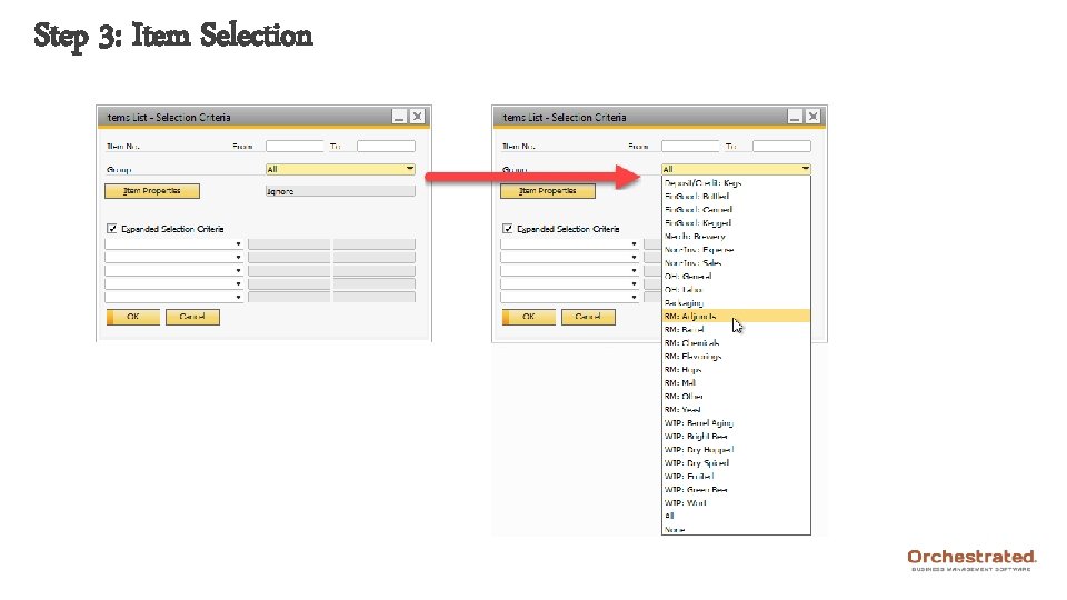 Step 3: Item Selection 