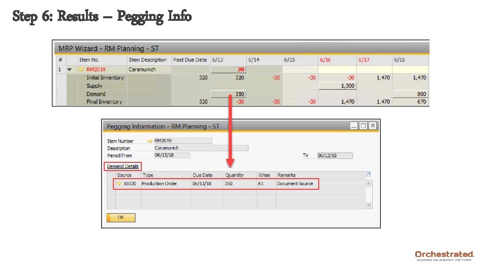 Step 6: Results – Pegging Info 