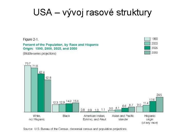 USA – vývoj rasové struktury 