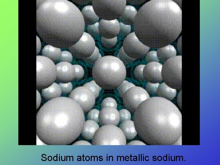 Sodium atoms in metallic sodium. 