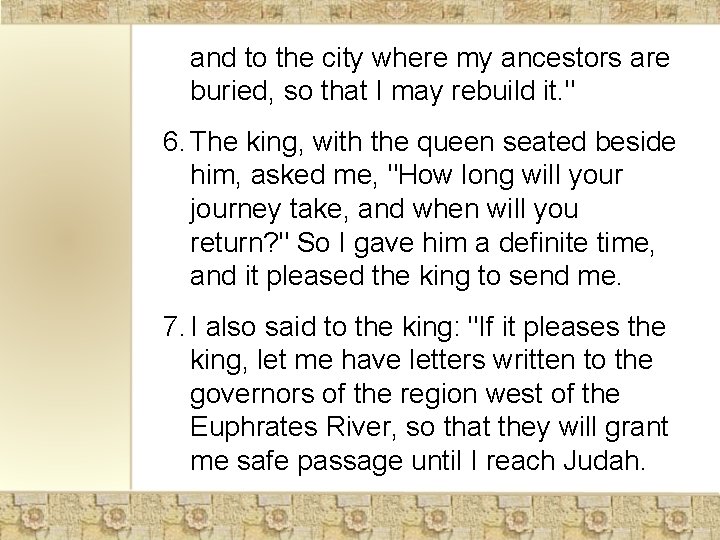 and to the city where my ancestors are buried, so that I may rebuild