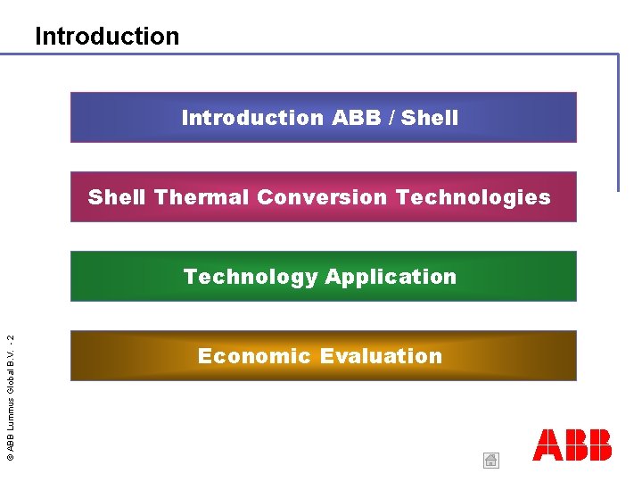 Introduction ABB / Shell Thermal Conversion Technologies © ABB Lummus Global B. V. -