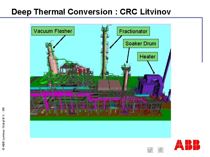 Deep Thermal Conversion : CRC Litvinov Vacuum Flasher Fractionator Soaker Drum © ABB Lummus