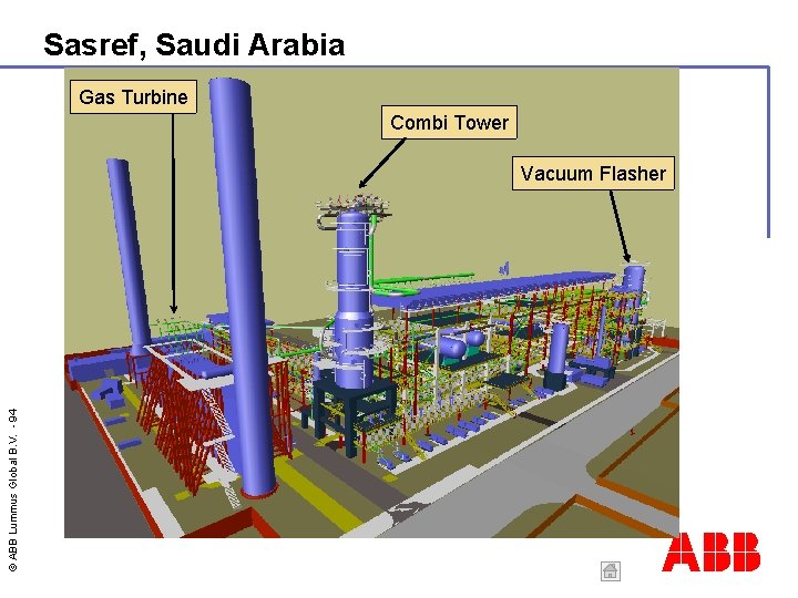 Sasref, Saudi Arabia Gas Turbine Combi Tower © ABB Lummus Global B. V. -