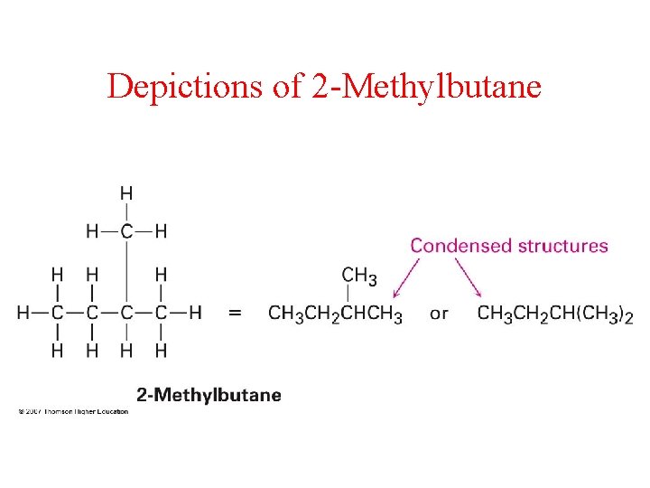 Depictions of 2 -Methylbutane 