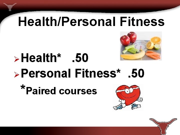 Health/Personal Fitness Ø Health* . 50 Ø Personal Fitness*. 50 *Paired courses 