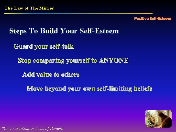 The Law of The Mirror Positive Self-Esteem Steps To Build Your Self-Esteem Guard your