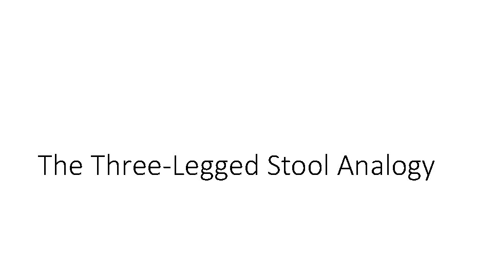 The Three-Legged Stool Analogy 