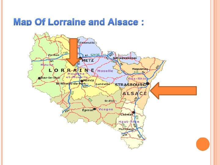 Map Of Lorraine and Alsace : 