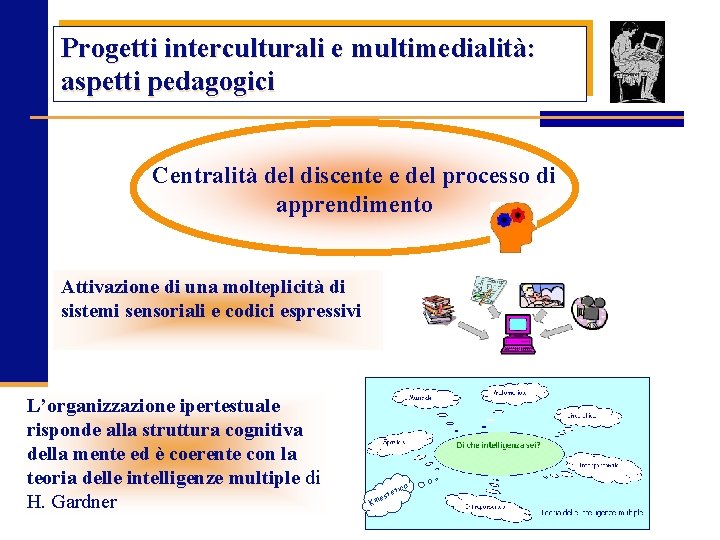 Progetti interculturali e multimedialità: aspetti pedagogici Centralità del discente e del processo di apprendimento